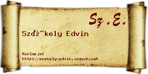 Székely Edvin névjegykártya
