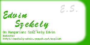 edvin szekely business card